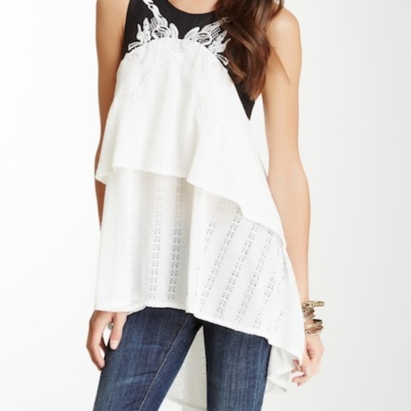 Free People Tops - Free People 'Dark Night' Tiered High/Low Tank M